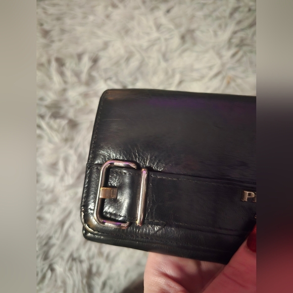 Prada Black & Silver Hardware Buckle Snap Long Wallet (EUC)(COA CARD) - Picture 11 of 12